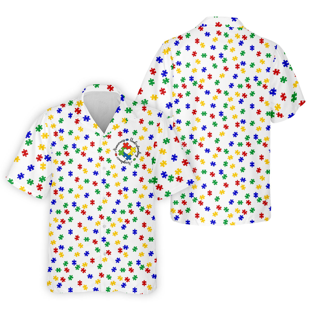 Awareness Understanding Acceptance Autism Puzzle Men's Polo ShirtAutism Awareness Shirt, Golf Shirts For Men