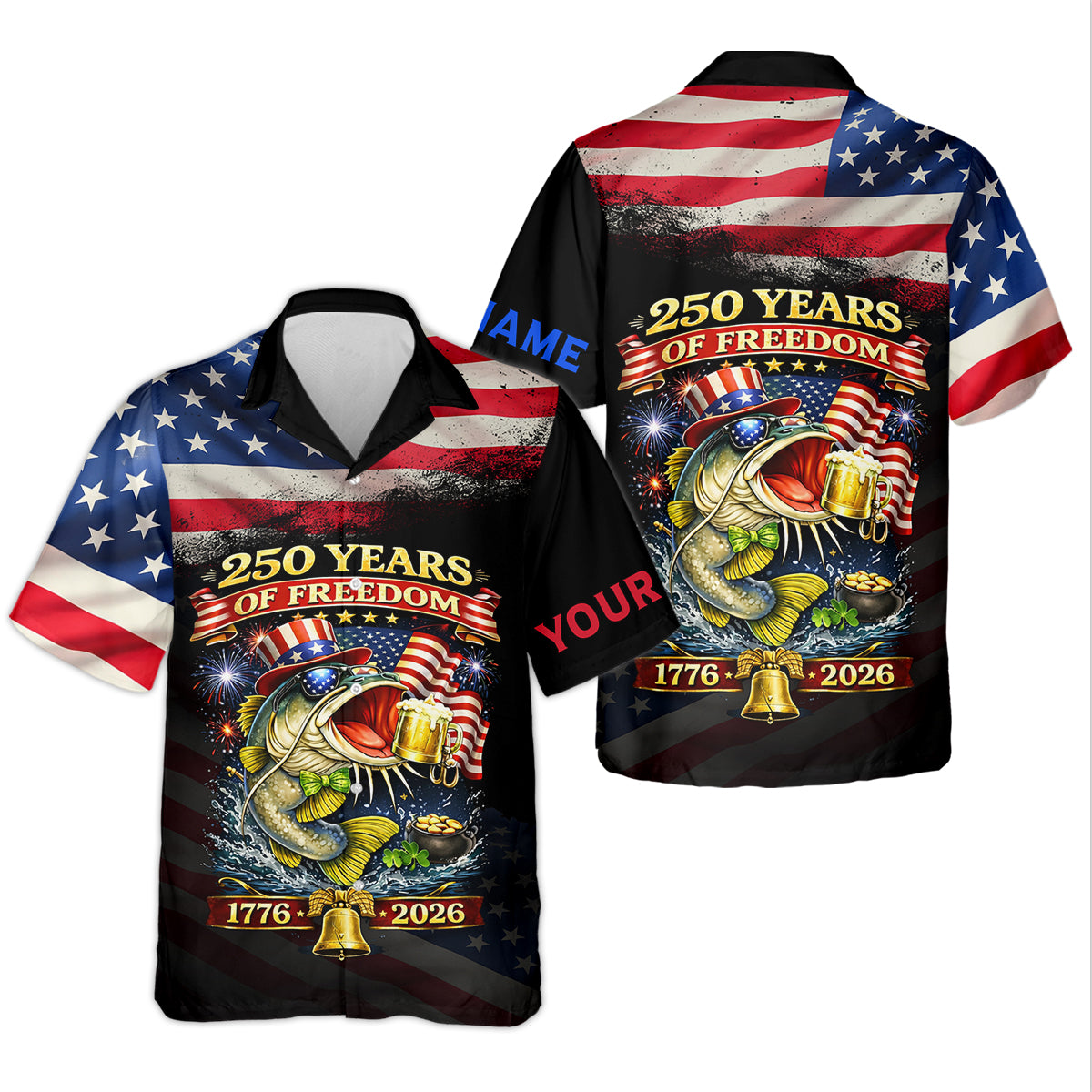 250 Years Of Freedom Fishing And Beer Patriotic Fishing Shirt, Fishing UPF Shirts, Fishing Shirts For Men