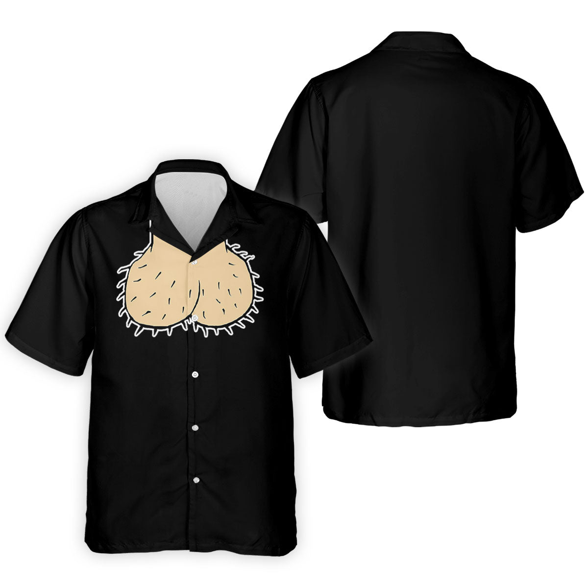 Black Funny Dickhead Faux Chest Golf Shirt, Men's Golf Shirt, Polo Shirts For Men