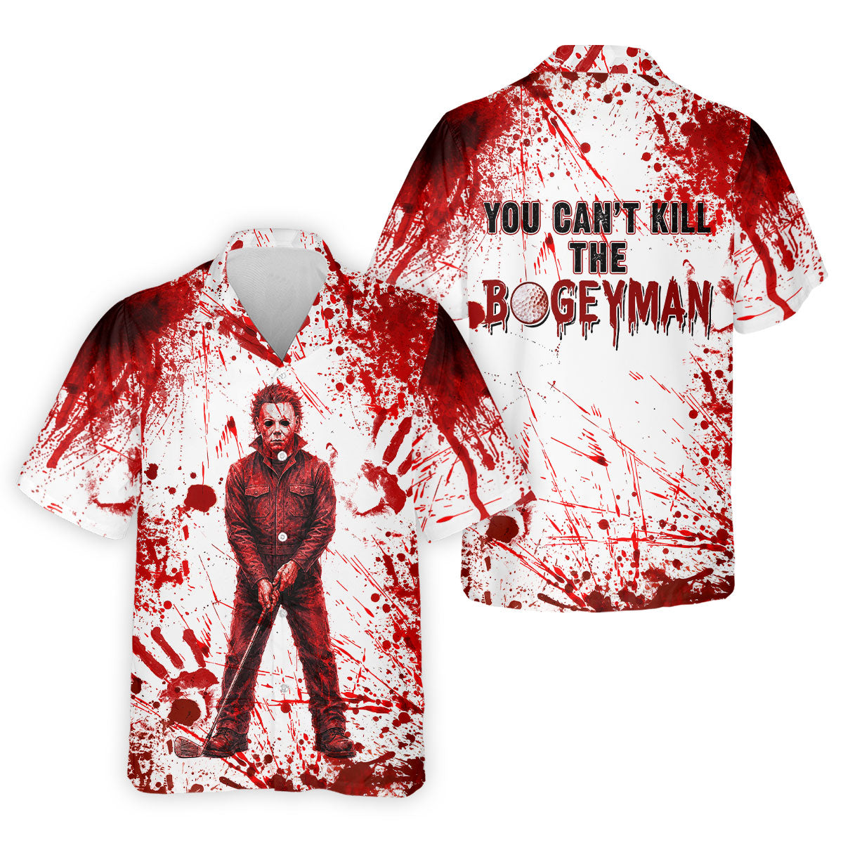 You Can't Kill The Bogeyman Halloween Polo Shirt, Mens Golf Polo, Golf Shirts For Men