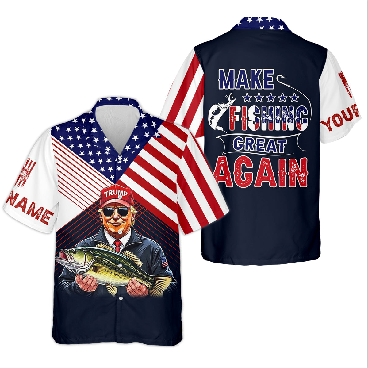 Make Fishing Great Again Patriotic Fishing Shirt, American Flag Fishing Shirt, SPF Long Sleeve Shirts Womens