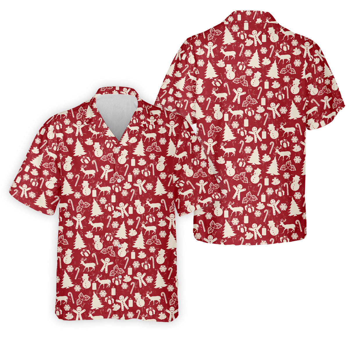 Gingerbread Man Christmas Pine Tree Candy Canes Red And White Polo Shirts For Men, Christmas Golf Shirt