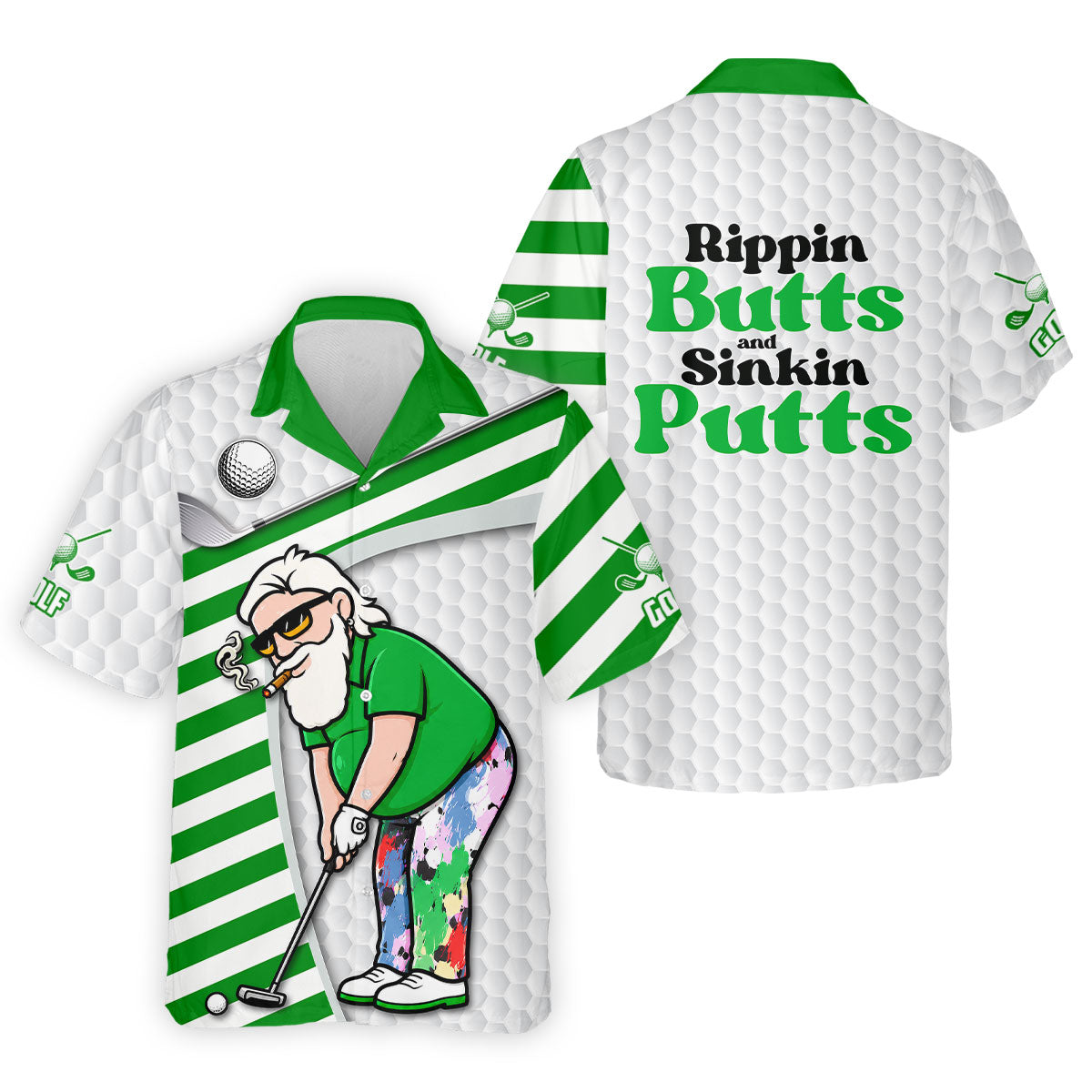 Funny Rippin Butts And Sinkin Putts Polo Shirt, Mens Golf Shirts, Golf Shirts For Men
