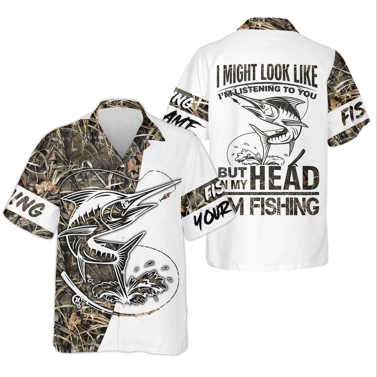 Personalized Marlin Fishing UPF Shirt – Funny Fishing Long Sleeve Shirt for Men