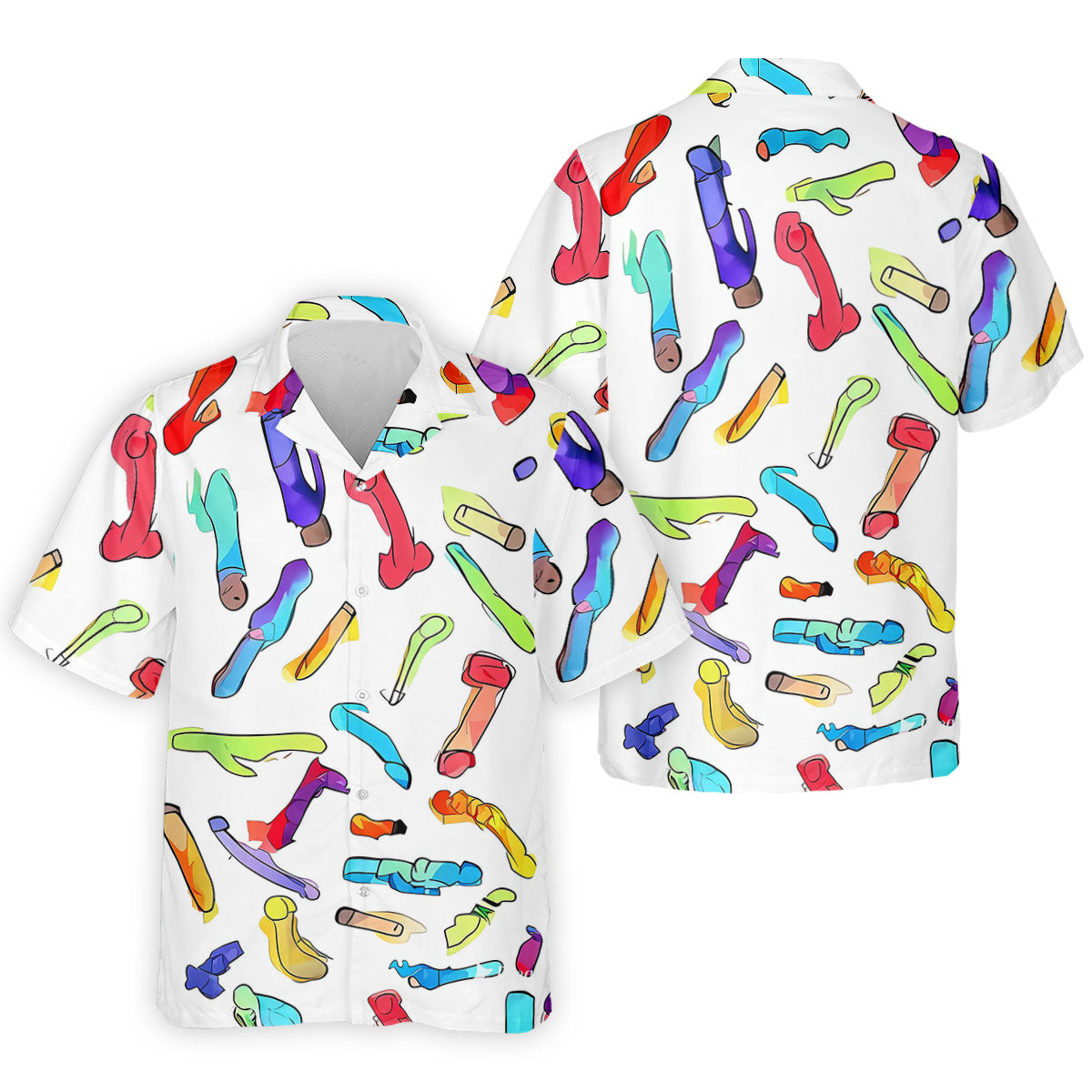 Adult Humor Retro Golf Shirt, Colorful Funny Men's Polo Shirt, Unique Novelty Golf Apparel