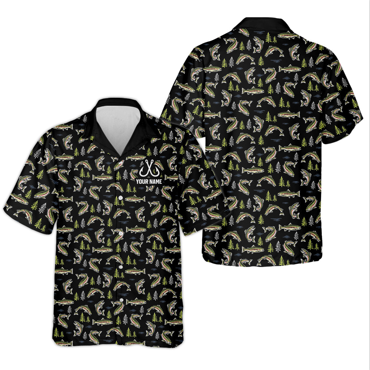 Rainbow Trout Pattern Fishing UPF Shirts, Fisherwomen Funny Fishing Shirt, Fishing Shirt For Women