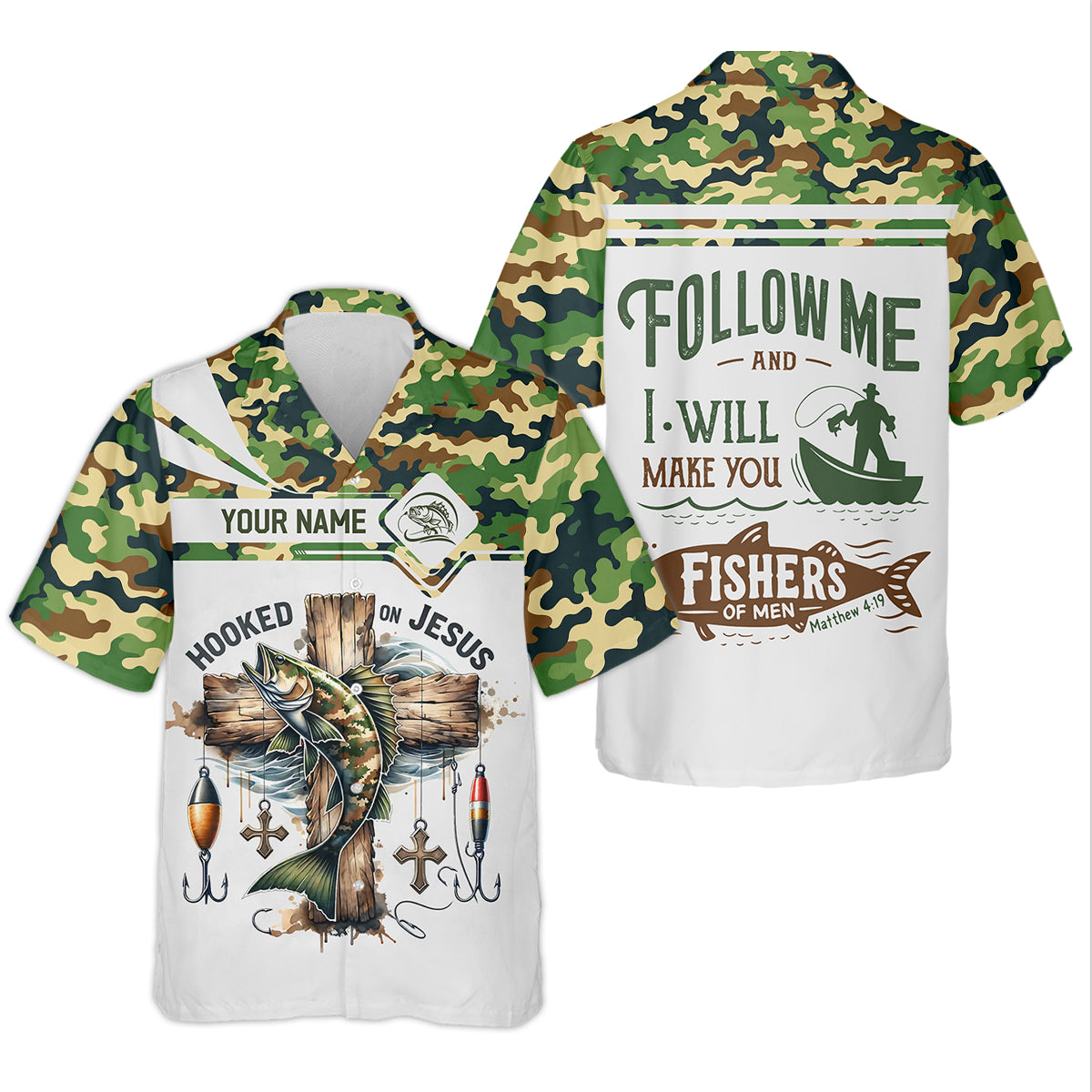 Hooked on Jesus Fishing UPF Shirt – Follow Me Fishers of Men Christian Fishing Shirt
