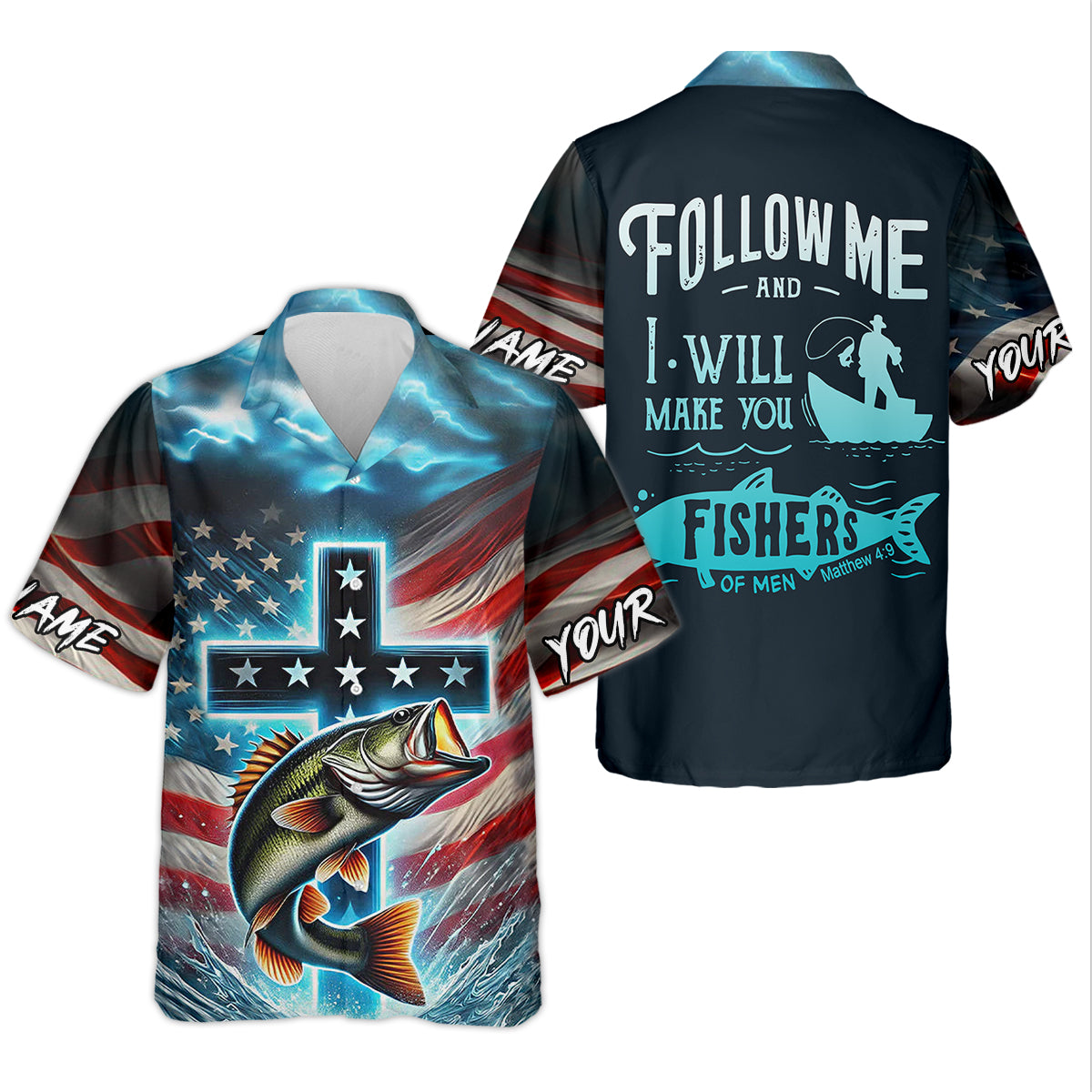 I Will Make You Fishers Of Men Christian Patriotic Fishing Shirt, Fishing UPF Shirts, Fishing Shirt For Women