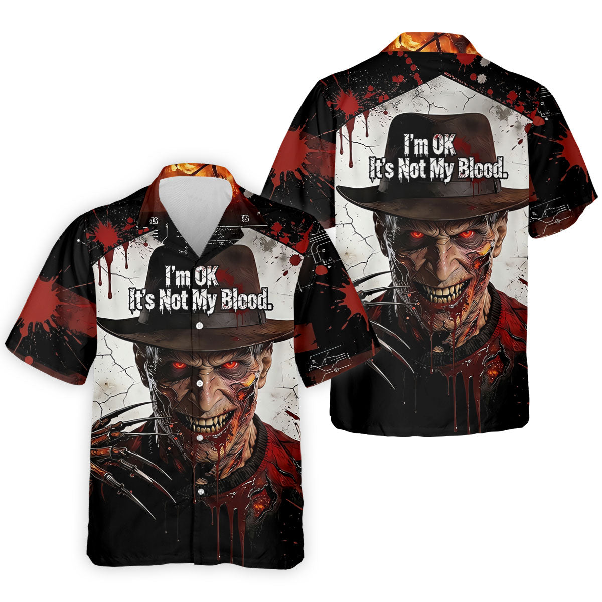 Im Ok Its Not My Blood Character Golf Polo Shirt, Halloween Golf Shirt, Mens Golf Polo