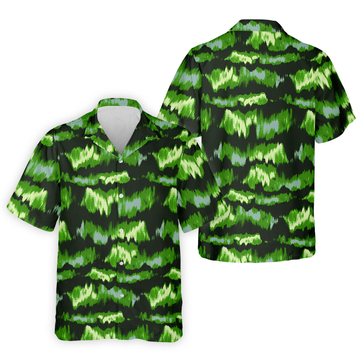Green Ikat Pattern Fishing UPF Shirts, Women Fishing Shirt, Fisherwomen SPF Long Sleeve Shirts