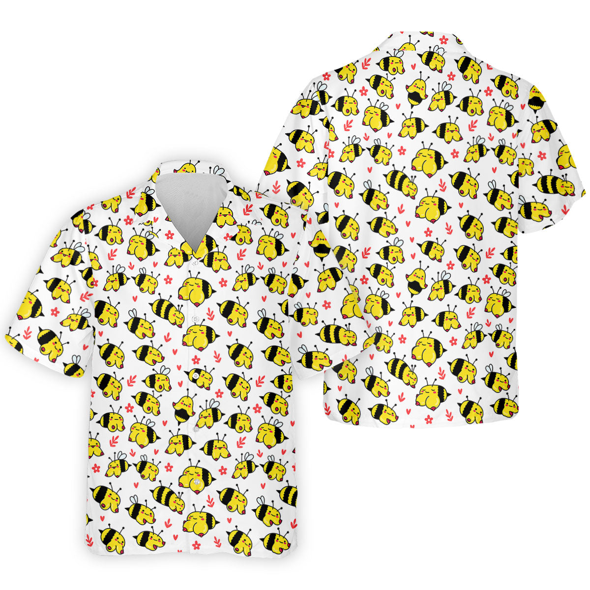 Funny Bee Breast Cancer Pattern Polo Shirt, Mens Golf Shirts, Golf Polo Shirts For Men
