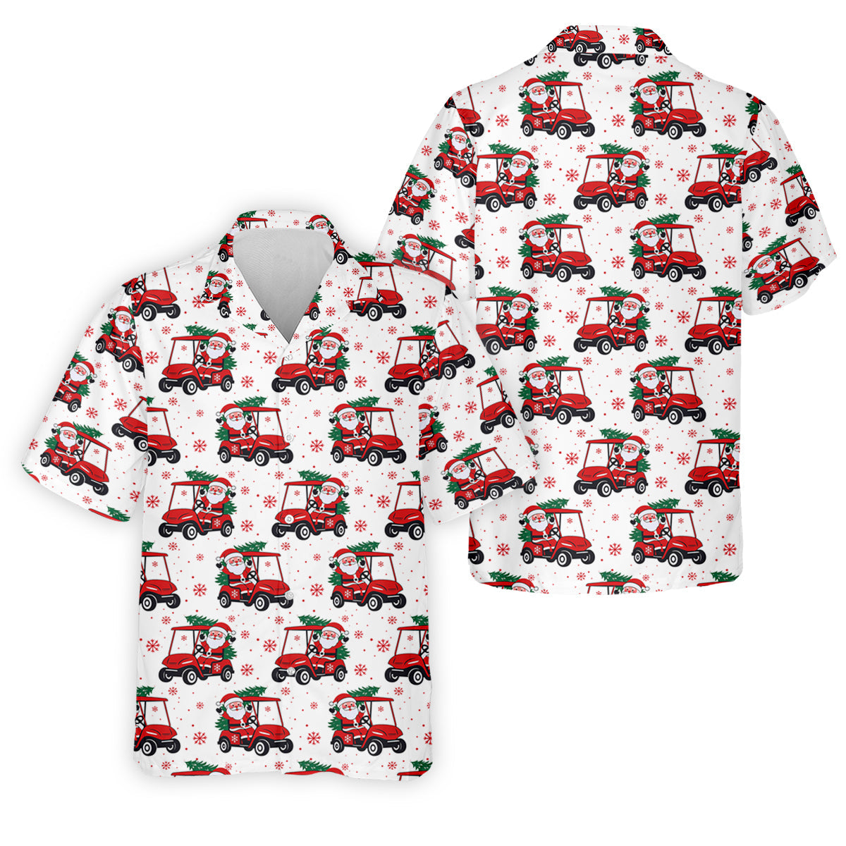 Santa Claus Golf Cart Fun Golf Shirts For Men, Christmas Golf Shirt, Polo Shirts For Men, Golf Gift For Men
