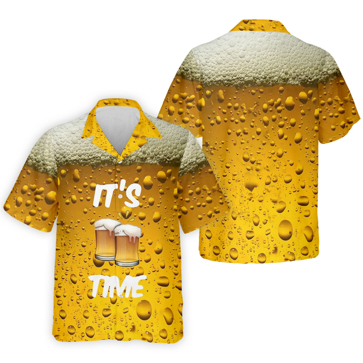 It's Time Golf And Beer Men's Funny Golf Shirts, Hawaiian Golf Shirt, Polo Shirts For Men