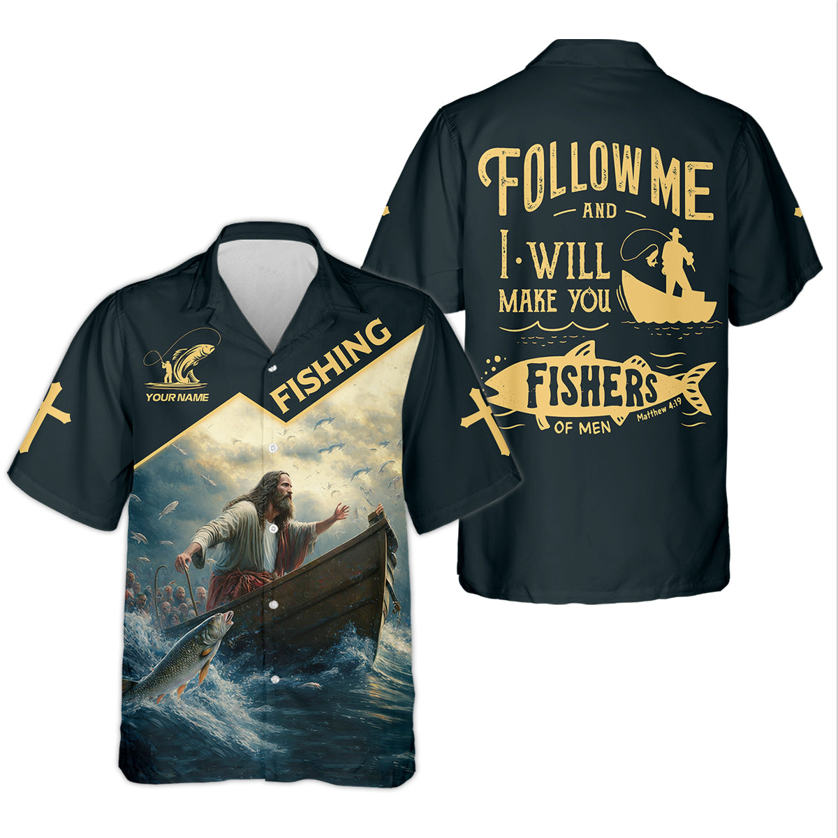 I Will Make You Fishers Of Men Christian Fishing Bible Fishing UPF Shirts, Fishing Shirts For Men