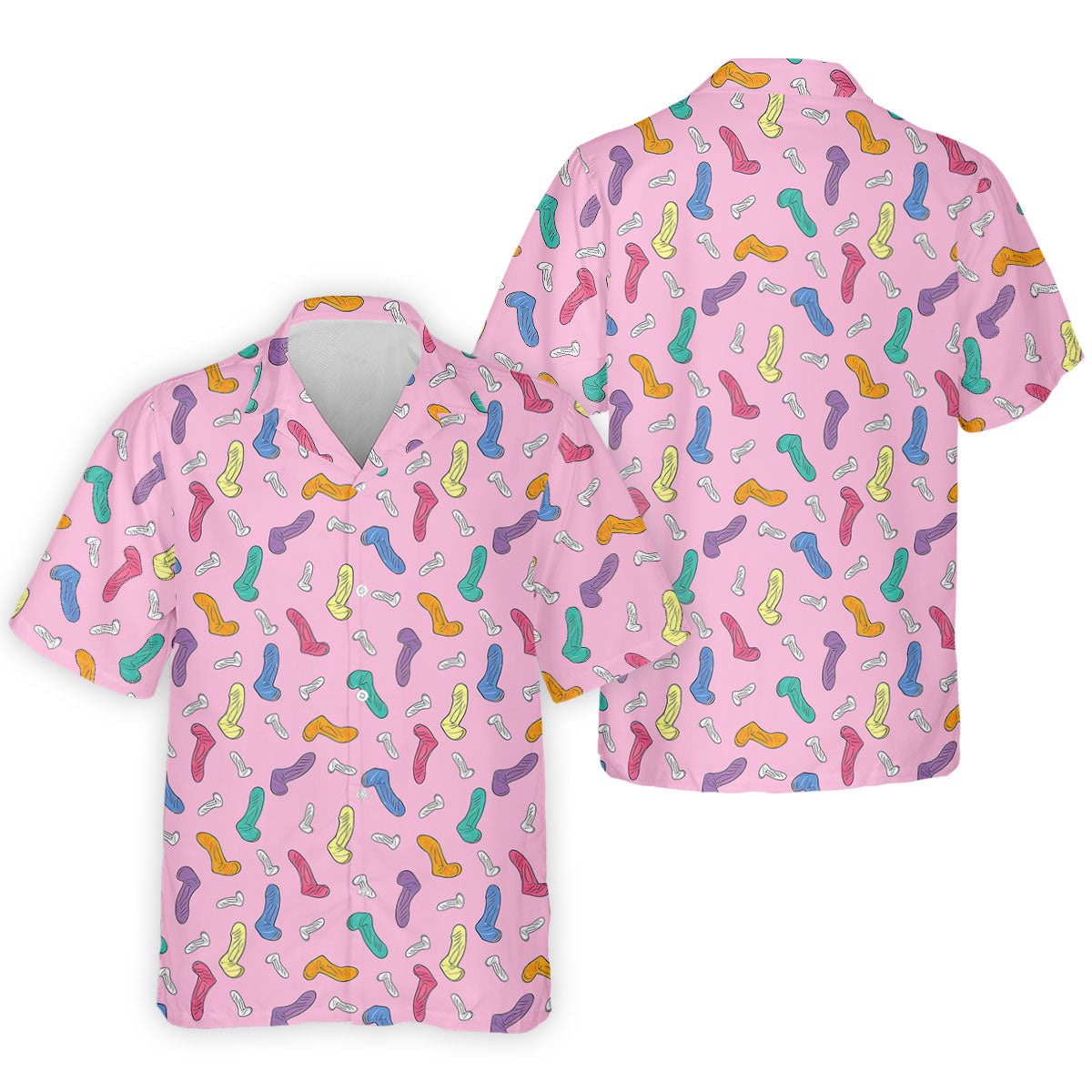 Funny Adult Novelty Pink Pattern Golf Shirt, Mens Polo Shirts, Golf Apparel For Men