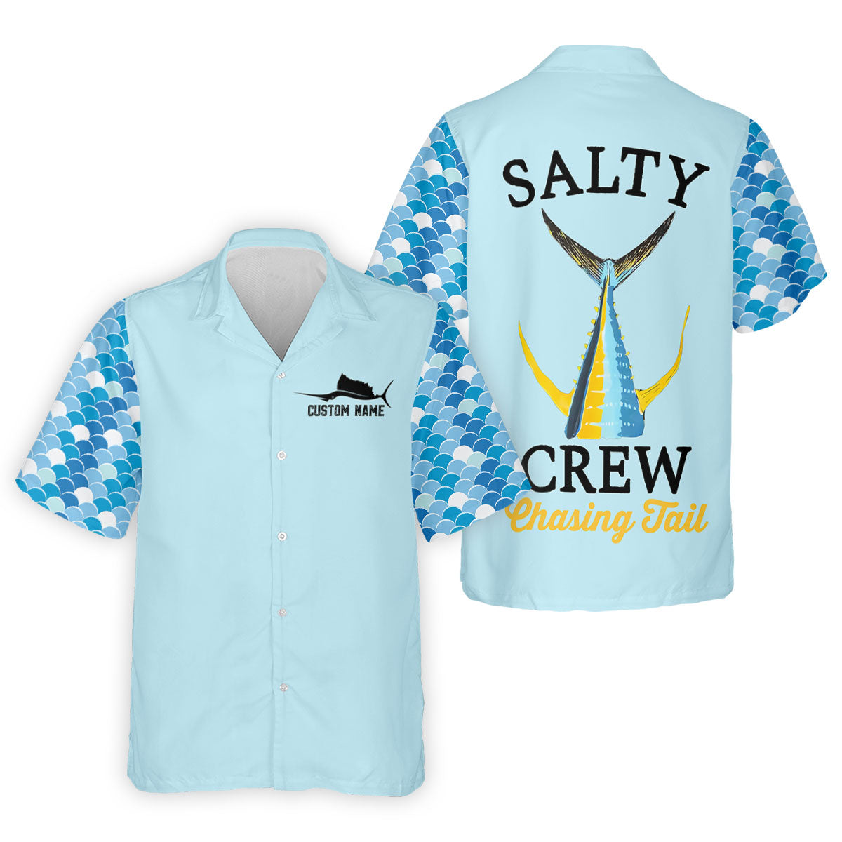 Salty Crew Chasing Tail Dark Light Fishing UPF Shirts, Funny Fishing Shirt, Fishing Shirt For Women