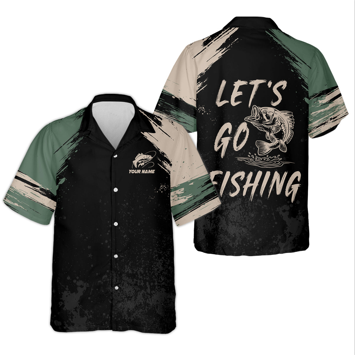 Let's Go Fishing Distressed Pattern Retro Fishing Shirt, Fishing UPF Shirts, Women Fishing Shirt