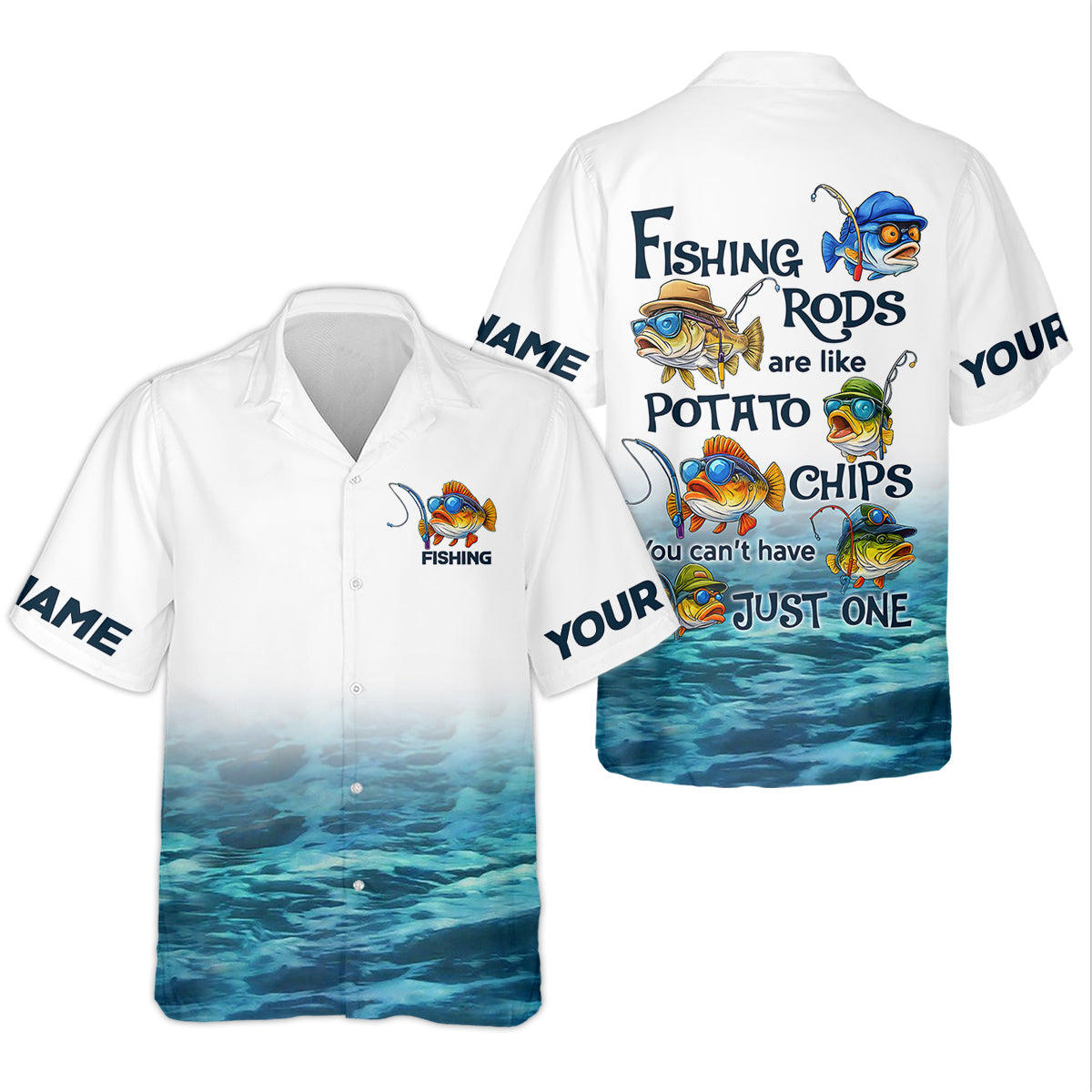 Fishing Rods Are Like Potato Chips White Fishing Shirt, Funny Fishing Shirt, SPF Shirt For Men, Gift For Fisherman