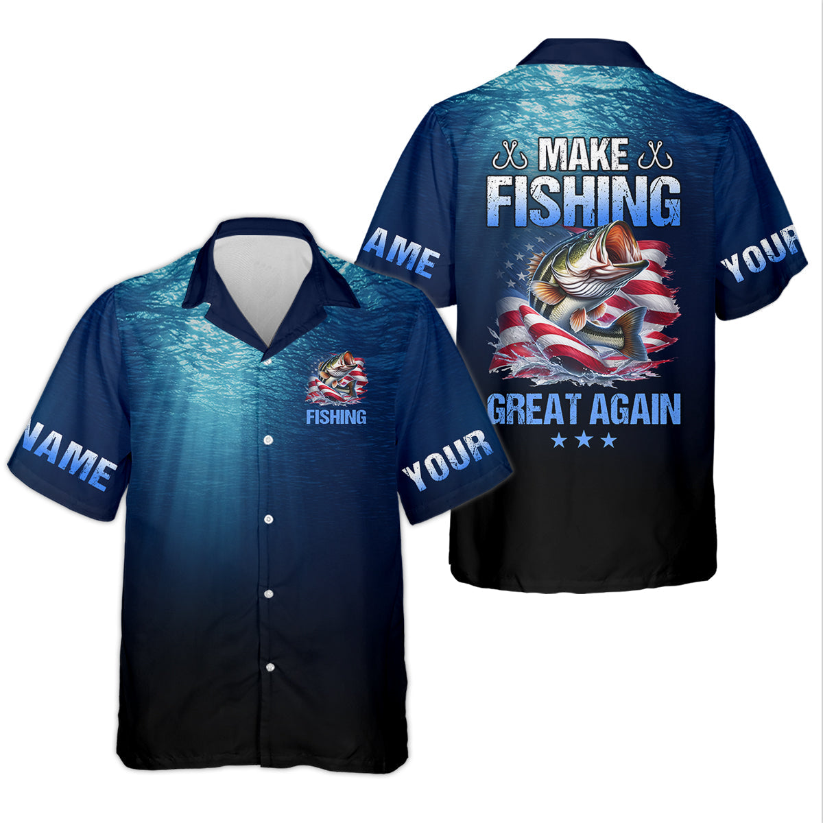 Make Fishing Great Again, Personalized Fishing Shirt, Fishing UPF Shirts, Funny Fisherman Gift