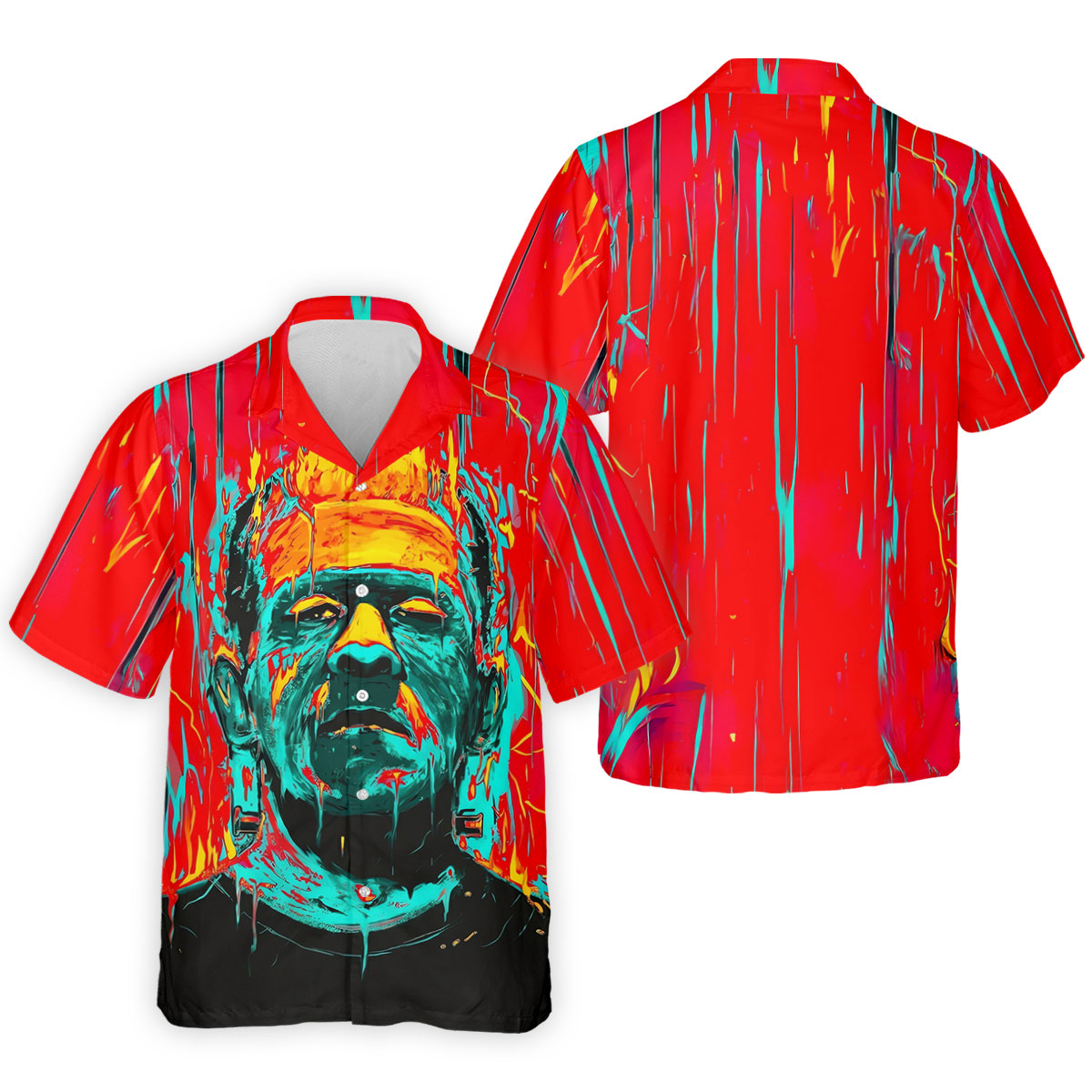 Colorful Horror Character Halloween Polo Shirt, Mens Golf Polo, Golf Shirts For Men