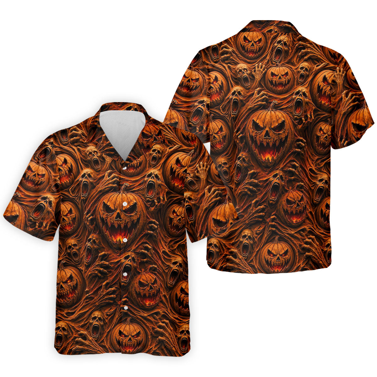 Halloween Evil Pumpkin Ghost Horror Character Polo Shirt, Golf Polo, Mens Golf Shirts