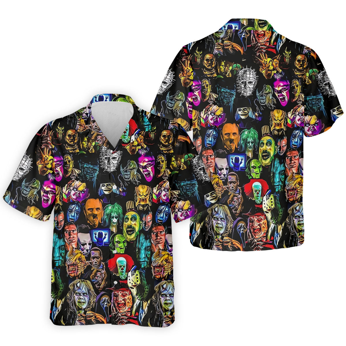 Halloween Horror Character Hawaiian Golf Shirt, Mens Golf Polo, Golf Shirts For Men