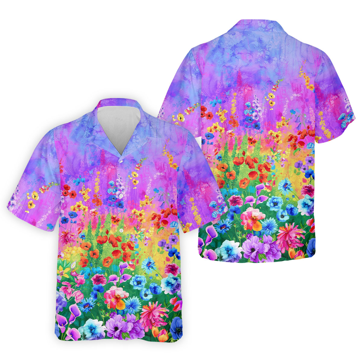 Colorful Abstract Floral Painting Golf Polo, Golf Tops For Men, Golfing Apparel