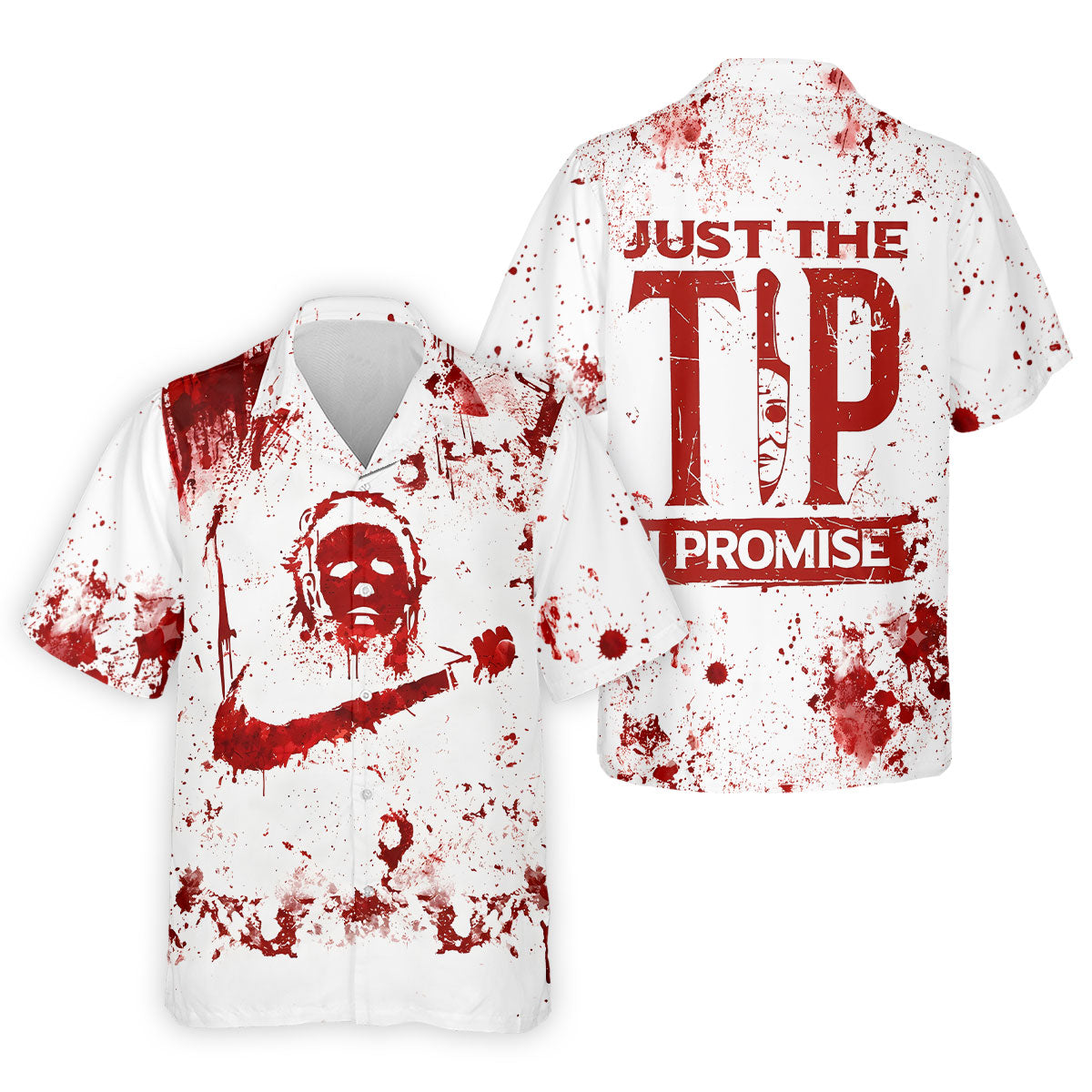 Just The Tip I Promise Halloween Horror Polo Shirt, Mens Golf Polo, Mens Golf Shirts