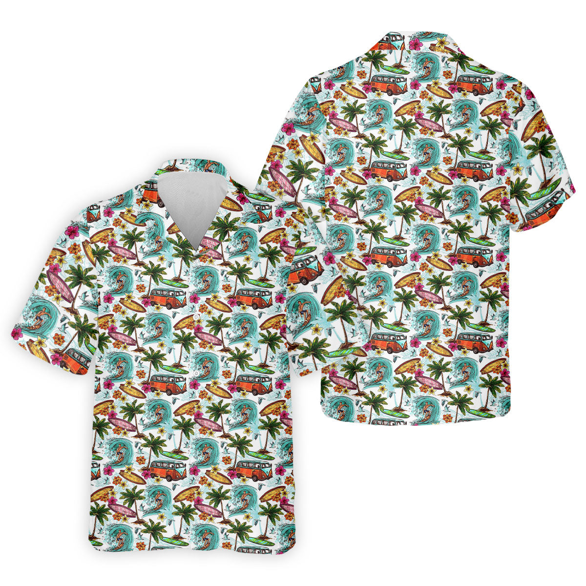 Tropical Trip Big Wave Riders Hawaiian Golf Shirt, Polo Shirts For Men, Golfing Apparel