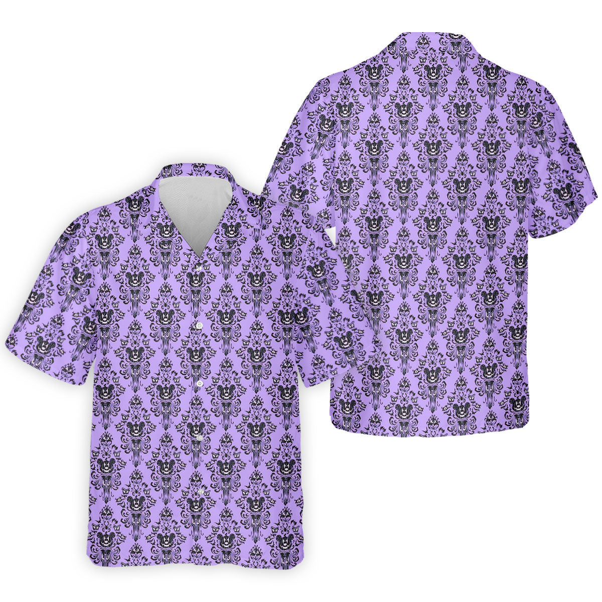 Purple Demon Face And Bat Halloween Polo Shirt, Golf Shirts For Men, Mens Golf Apparel