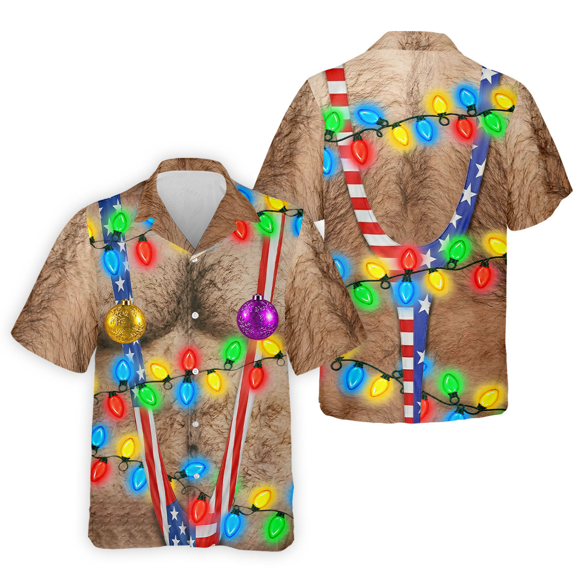 Christmas Lights Suspenders Polo Shirt, Golf Polo Shirts For Men, Mens Golf Shirts