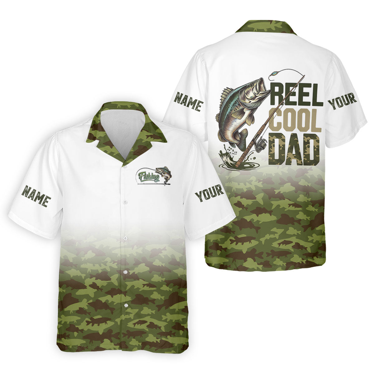 Reel Cool Dad Fishing SPF Shirt For Men, Custom Fishing Shirts, Fisherman Outfit, Mens Casual Shirts