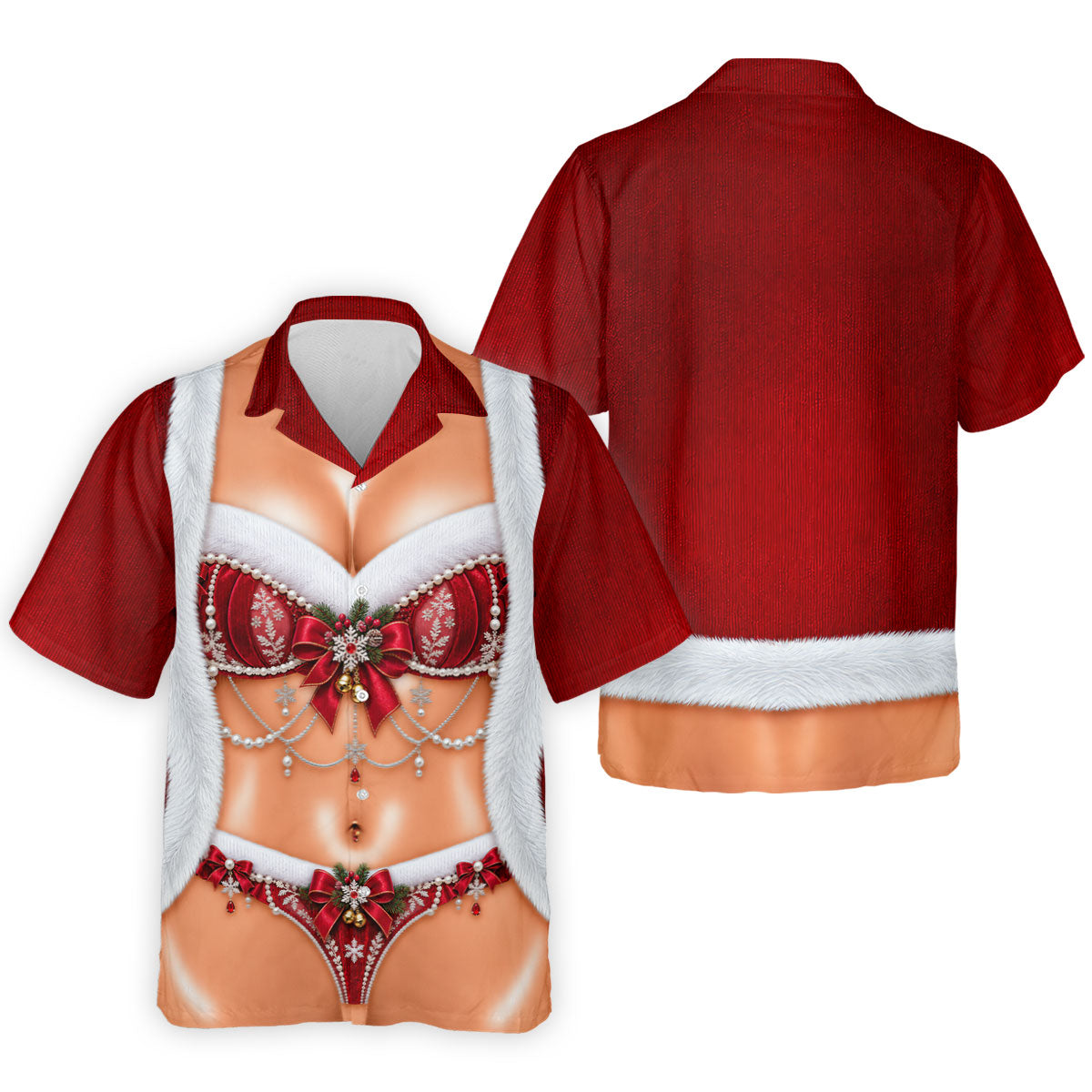 Elegant Santa Bra Bow Christmas Golf Shirt, Mens Golf Shirts, Polo Shirts For Men
