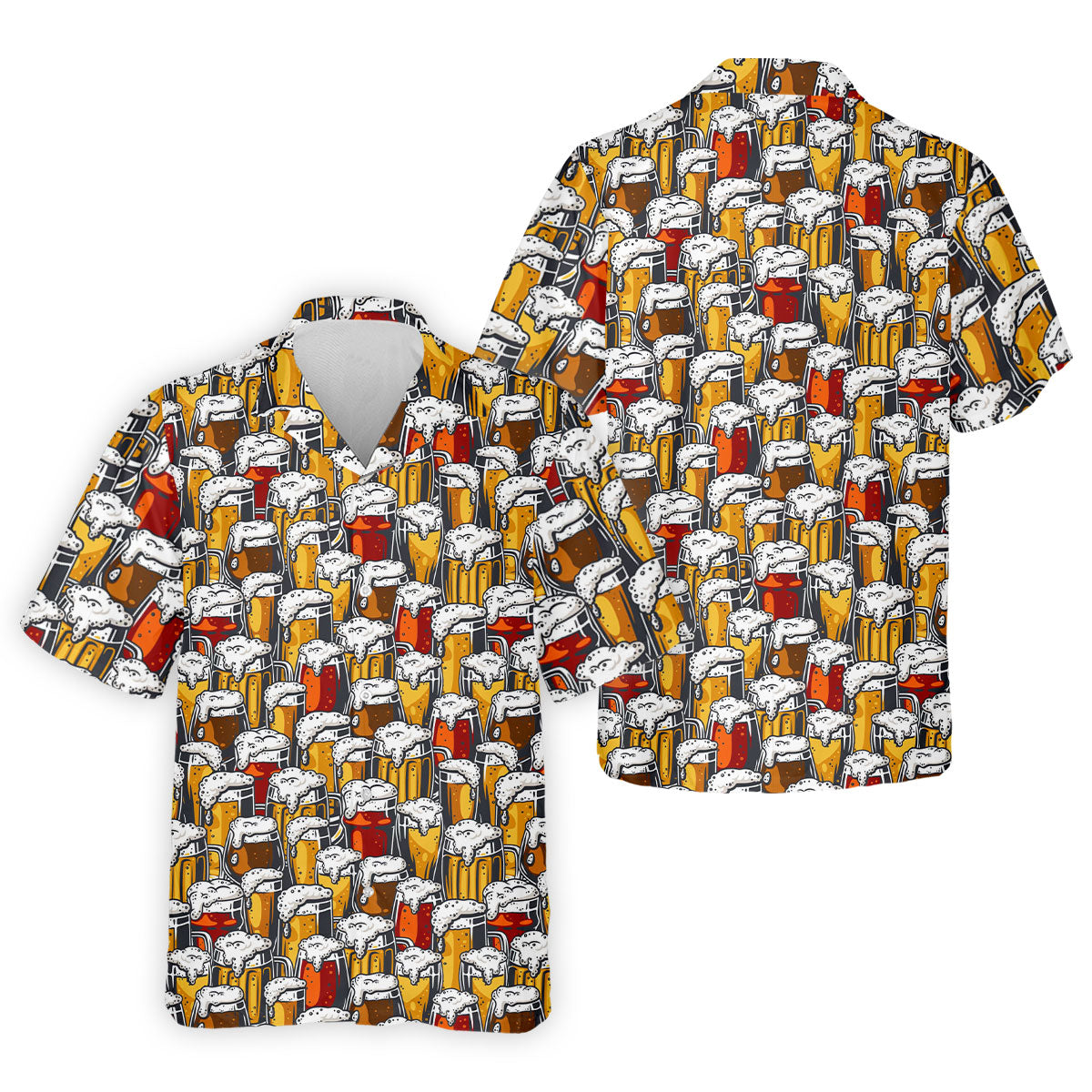 Oktoberfest Beer Glass Pattern Polo Shirt, Mens Golf Polo, Golf Polo Shirts For Men