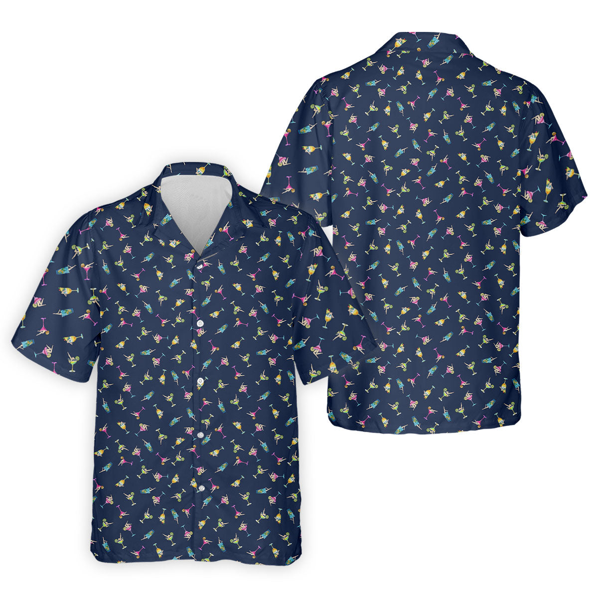 Tropical Cocktail Pinup Pattern Golf Shirt, Mens Golf Apparel, Golf Shirts For Men