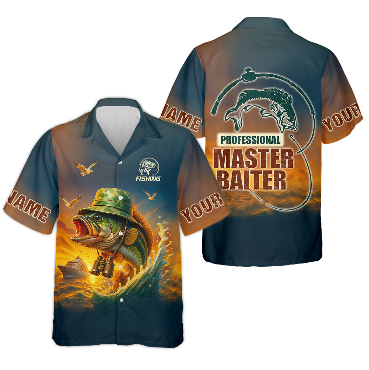 Professional Master Baiter Sunset Fishing UPF Shirts, Fishing Shirt For Women, Hooded Fishing Shirt