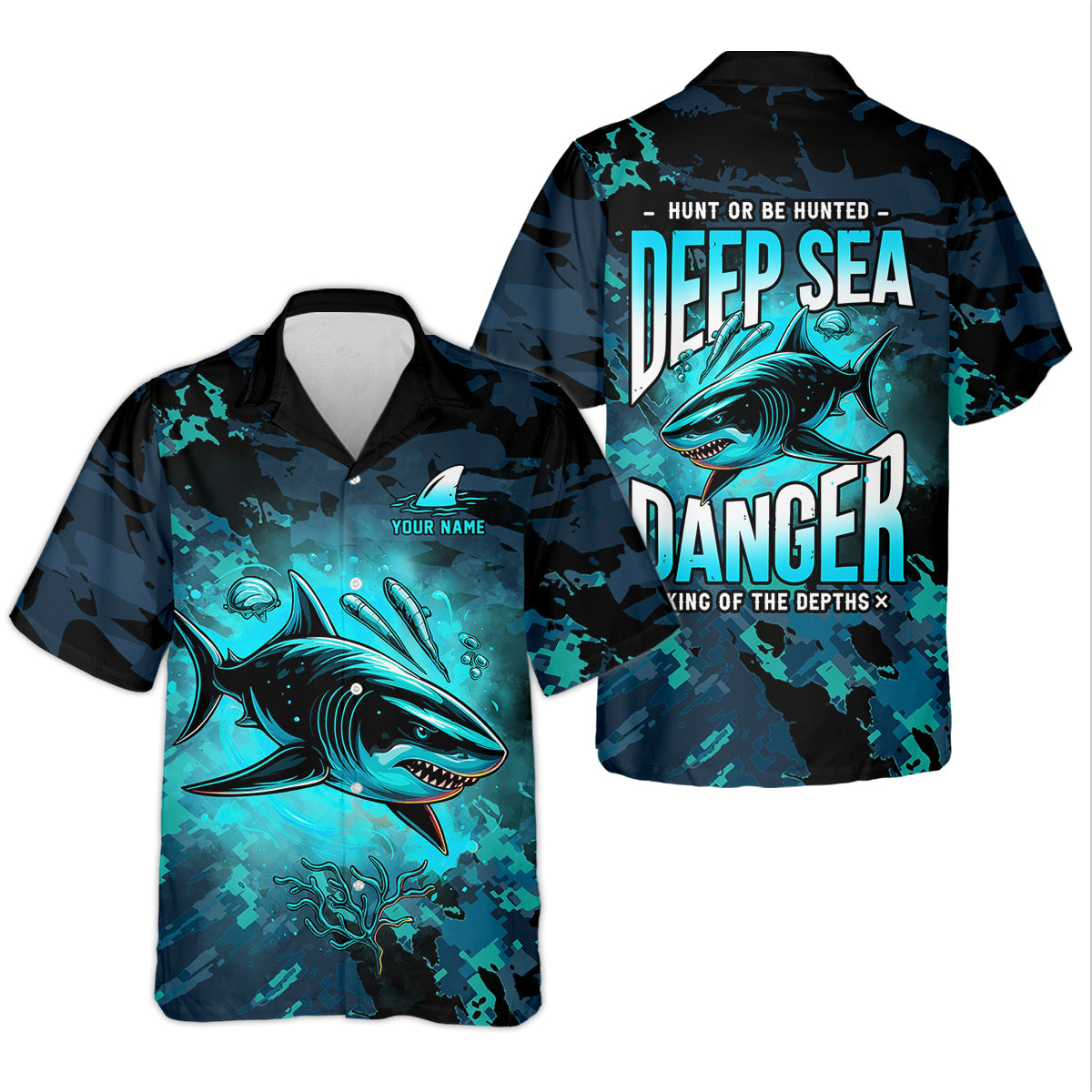 Hunt or Be Hunted Deep Sea Danger Performance Fishing Shirts, Fishing Shirt For Women, Long Sleeves SPF Shirt