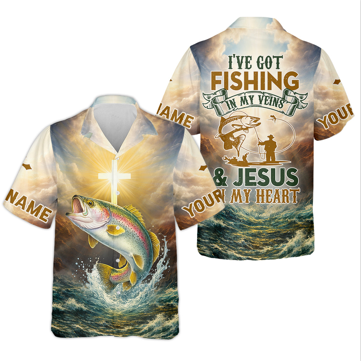 Fishing in My Veins, Faith in My Heart – Christian Fishing Shirt, Fishing UPF Shirts