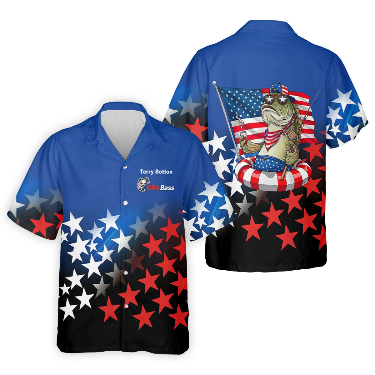 USA Bass Fishing American Flag Fishing Shirt, 250 Years 4th Of July Fishing UPF Shirts, Women Fishing Shirt