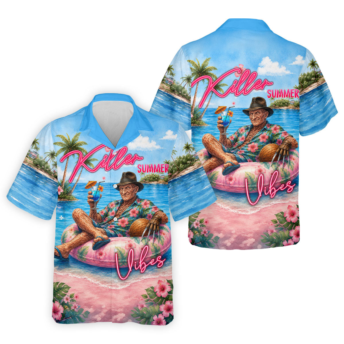 Killer Summer Vibes Burned Slasher Golf Polo Shirt, Men's Golf Shirt, Mens Golf Apparel