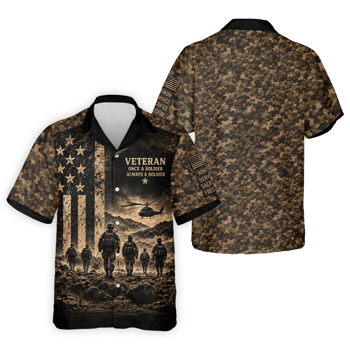 Once A Soldier Helicopter Golf Polo Shirt, Veterans Day Golf Shirt, Mens Golf Apparel