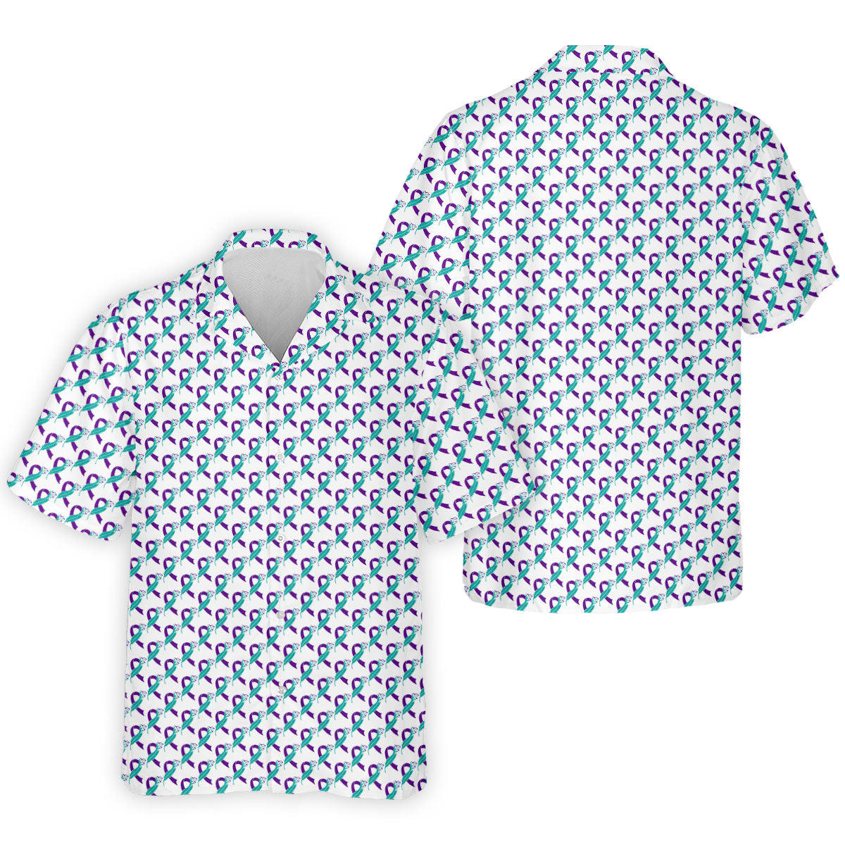 Suicide Awareness Feather Ribbon Pattern Mens Golf Polo, Golf Shirts For Men