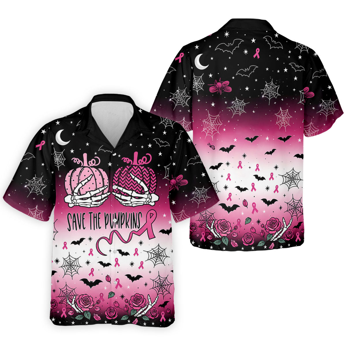 Save The Pumpkins Halloween Breast Cancer Polo Shirt, Mens Golf Polo, Mens Golf Shirts