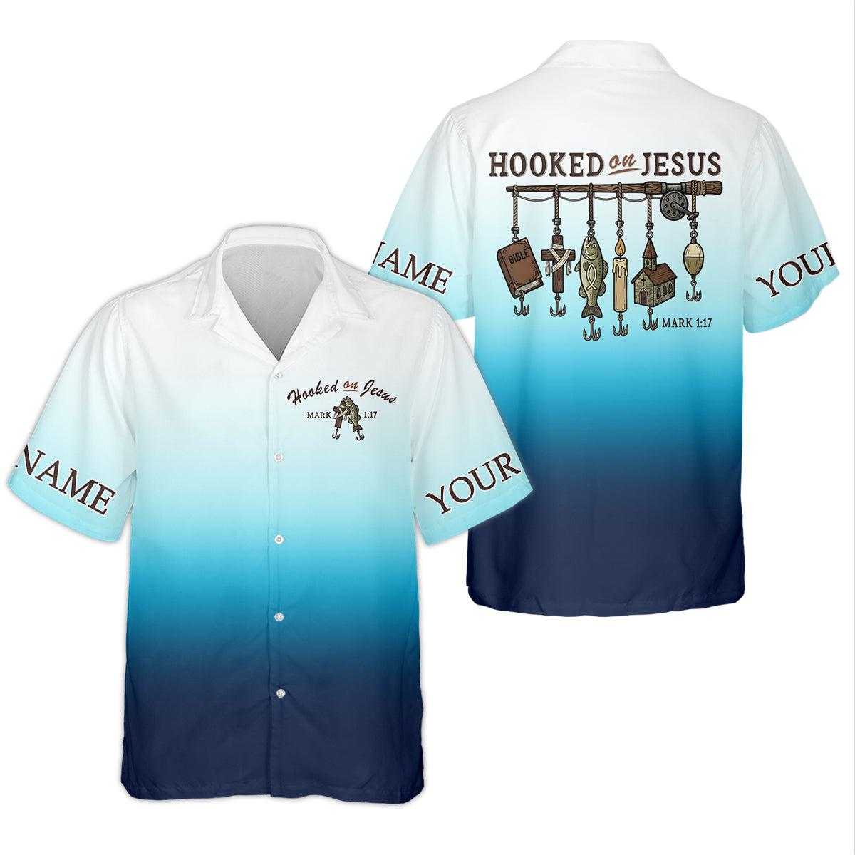 Personalized Fishing Shirt, Christian Fishing, Hooked On Jesus, Faith Fisherman Shirt, Fishing Gifts For Men