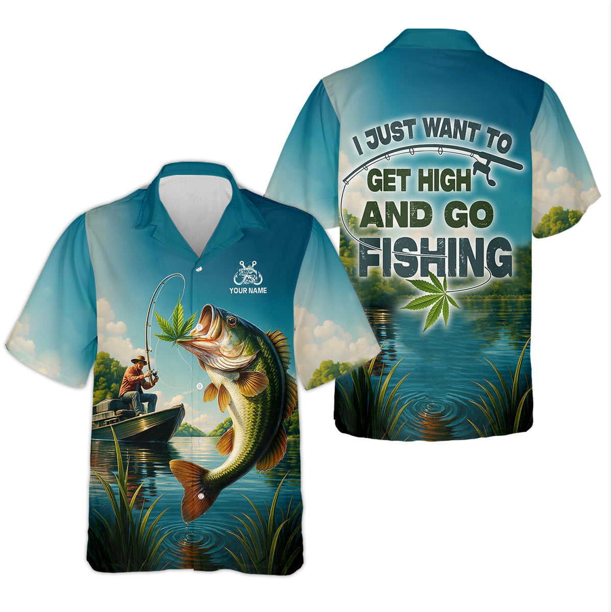 I Just Want To Get High And Go Fishing Funny Fishing Shirt, SPF Long Sleeve Shirts Womens