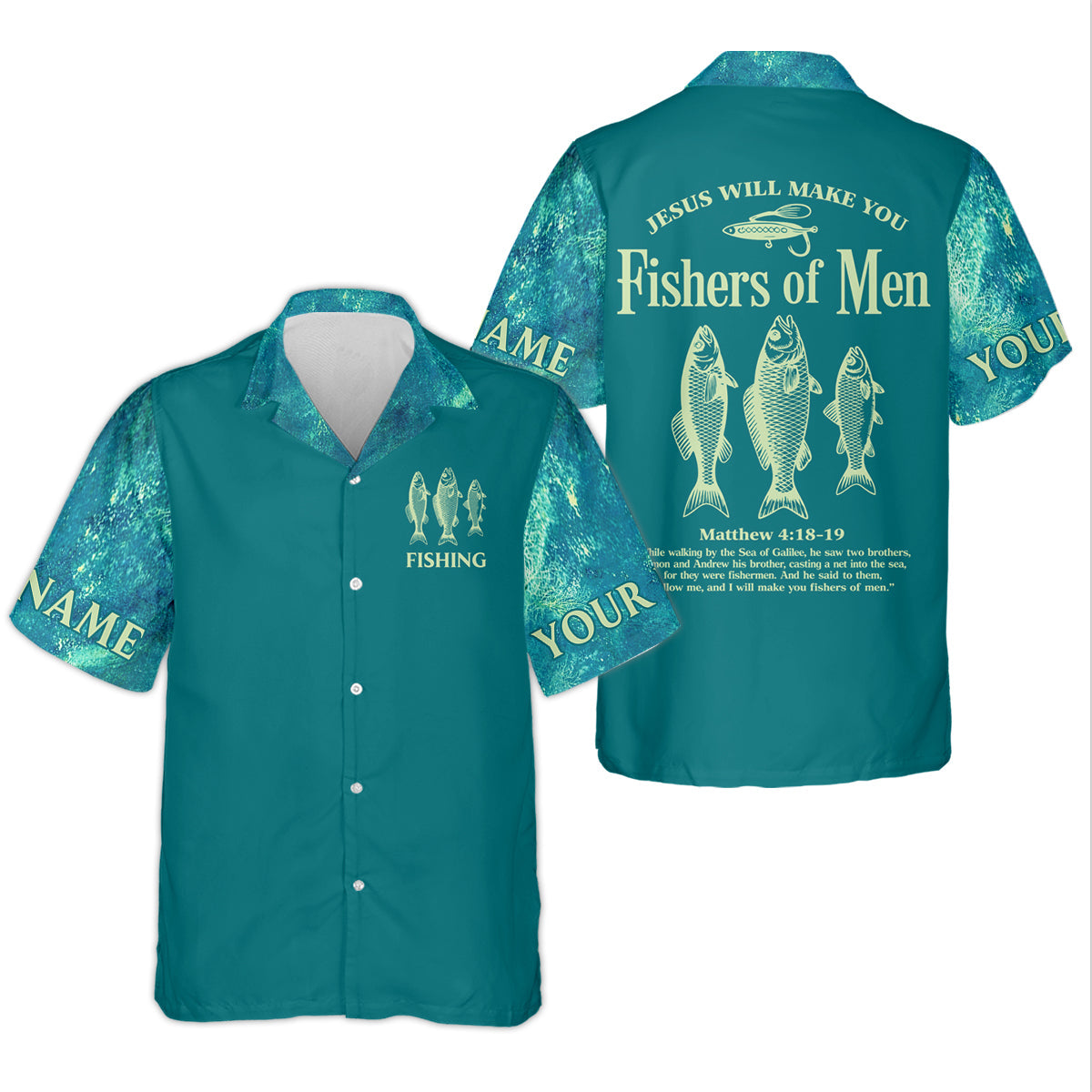 Jesus Will Make You Fishers Of Men Christian Fishing UPF Shirts, Funny Fishing Shirt, Fishing Shirts For Men
