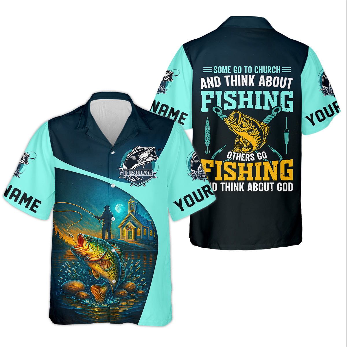 Some Go To Church And Think About Fishing Christian Fishing Shirt For Women, Women SPF Shirt, Female Fishing Shirts