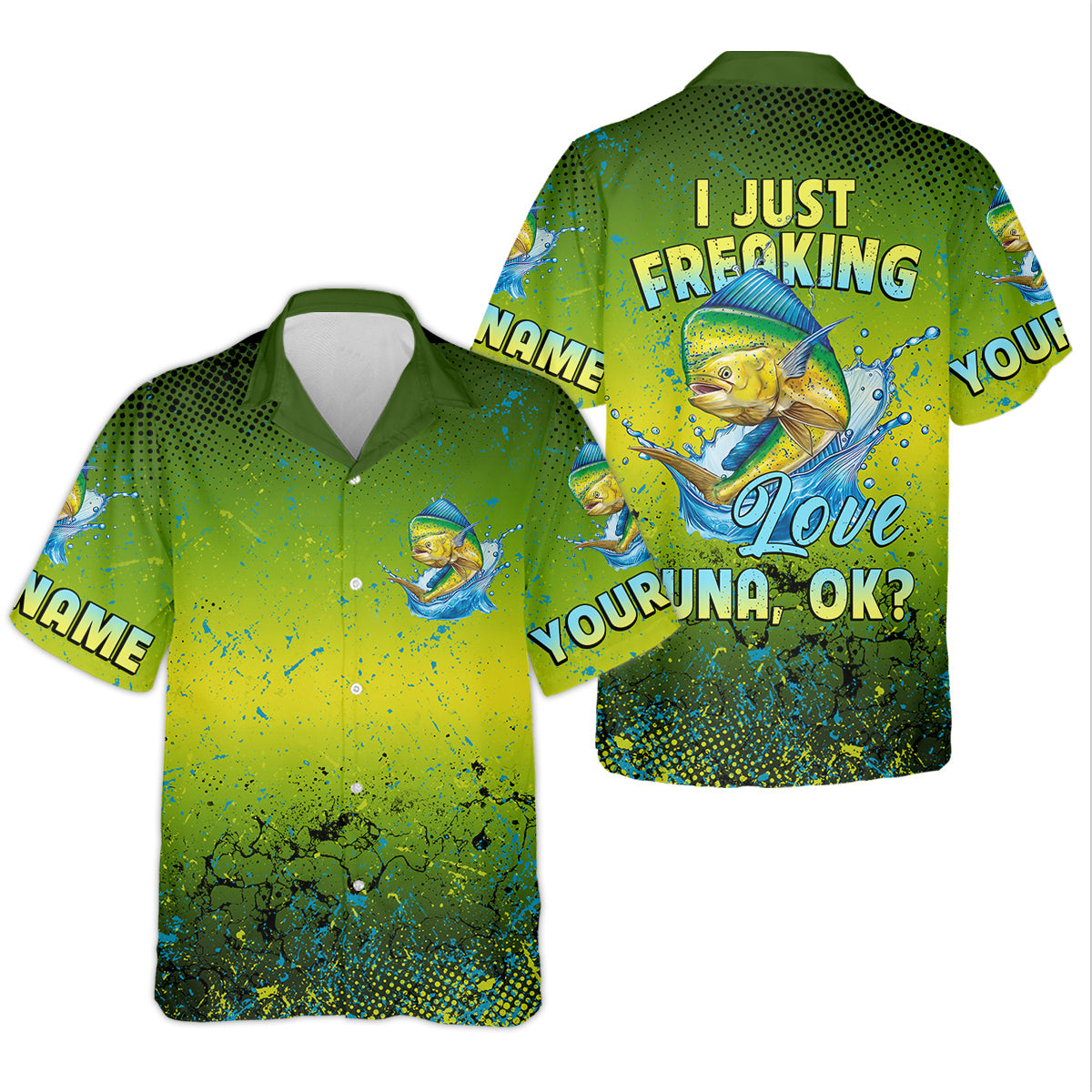 I Just Freaking Love Tuna Custom Name Fishing UPF Shirts, Women Fishing Shirt, Female Fishing Shirts