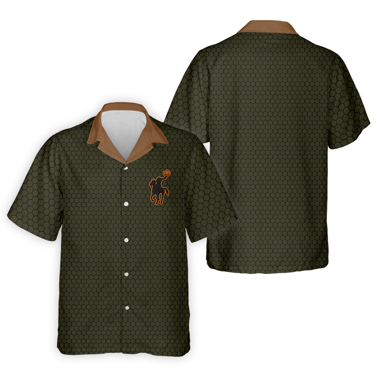Pumpkin Rider Halloween Horror Character Polo Shirt, Mens Golf Shirts, Mens Golf Apparel