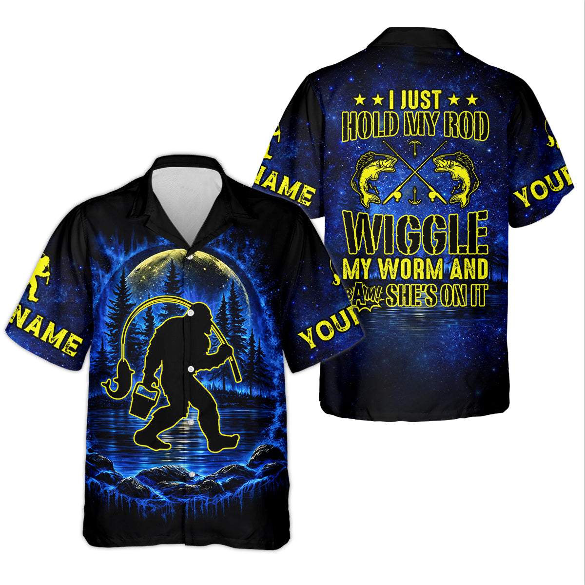 That Wiggle Means It’s On – Bigfoot Fishing Shirt, Fishing UPF Shirts, Funny Fishing Shirt